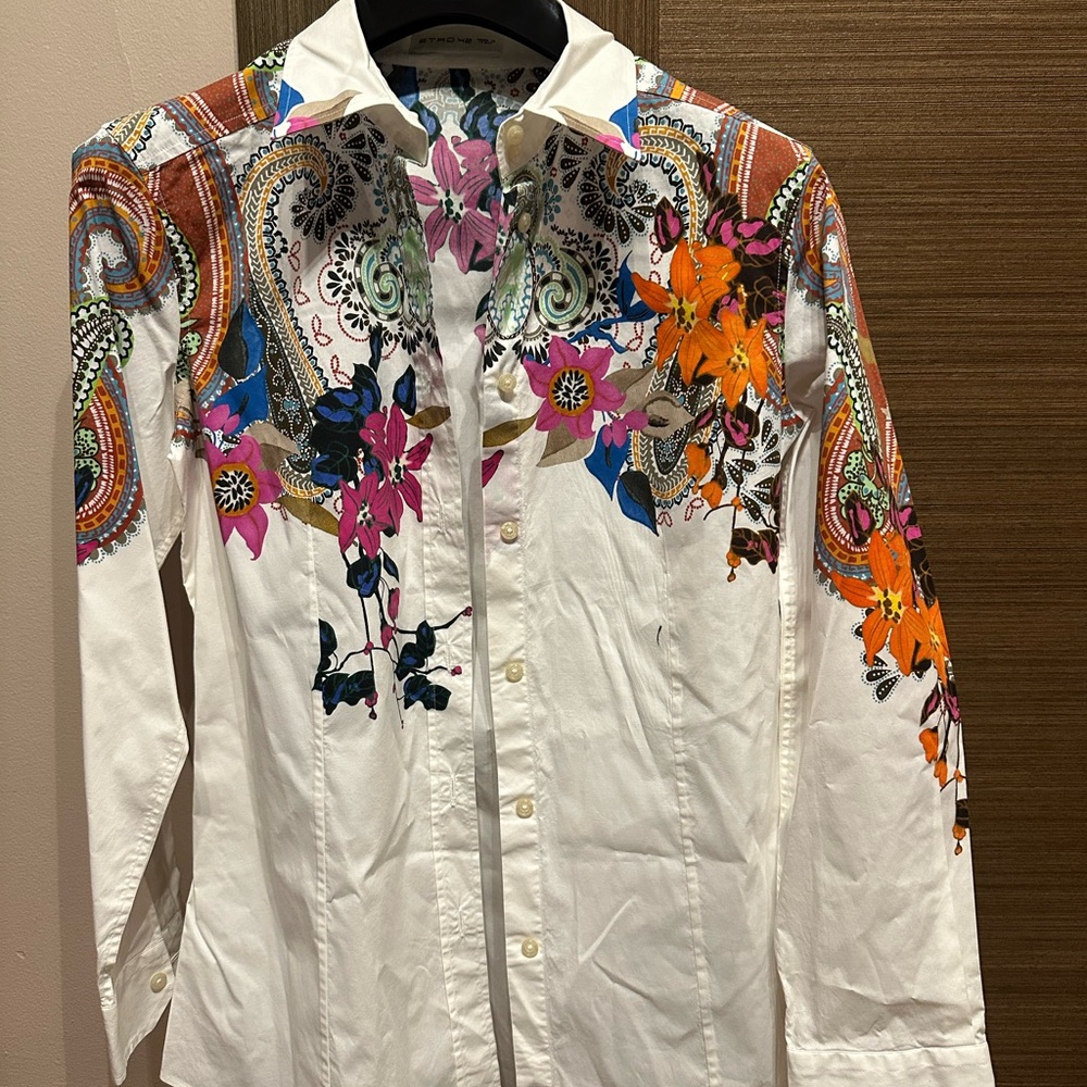 Etro women’s White Floral Paisley Shirt size 42 new no tags